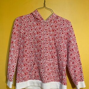 CAT&JACK Red and White Floral Hoodie Size 10-12Y Girls Kids